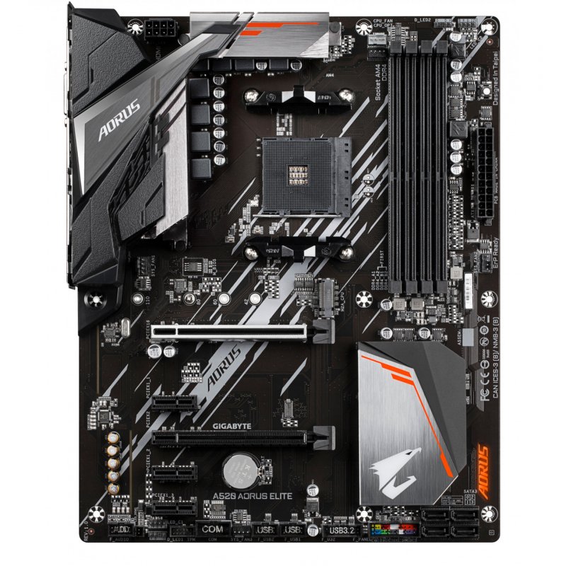 Gigabyte A520 AORUS ELITE Motherboard - Supports AMD Ryzen 5000 Series AM4 CPUs, 5 3 Phases Pure Digital VRM, up to