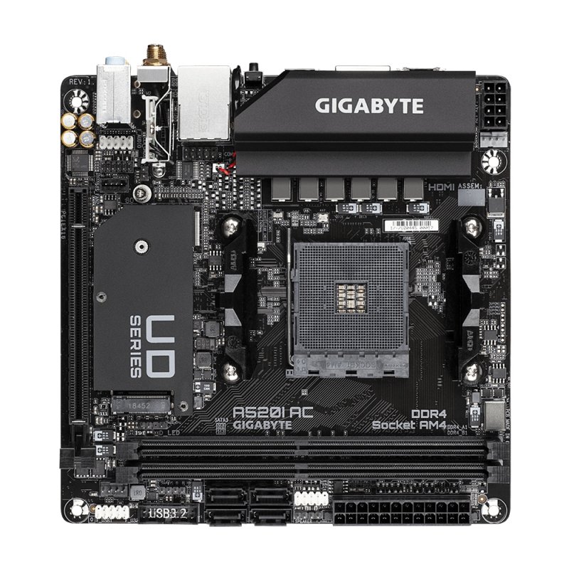 Gigabyte A520I AC carte mère AMD A520 Emplacement AM4 mini ITX
