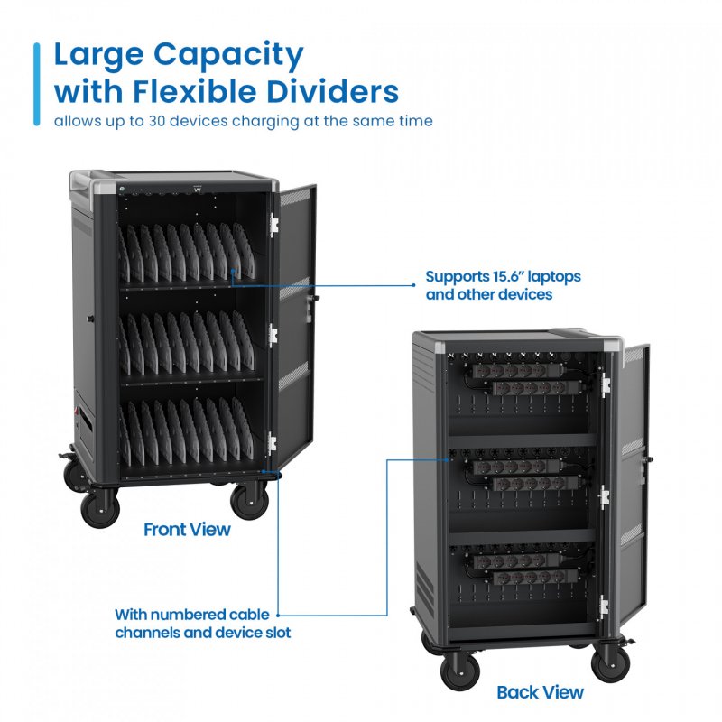 Ewent EW1700 portable device management cart/cabinet Black, Grey