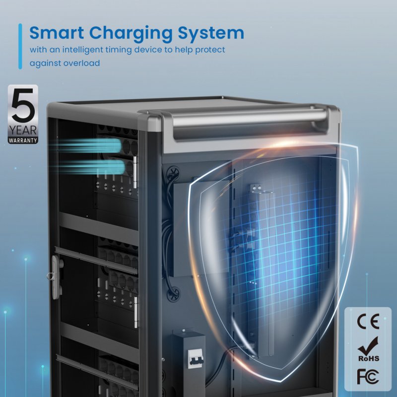 Ewent EW1700 portable device management cart/cabinet Black, Grey