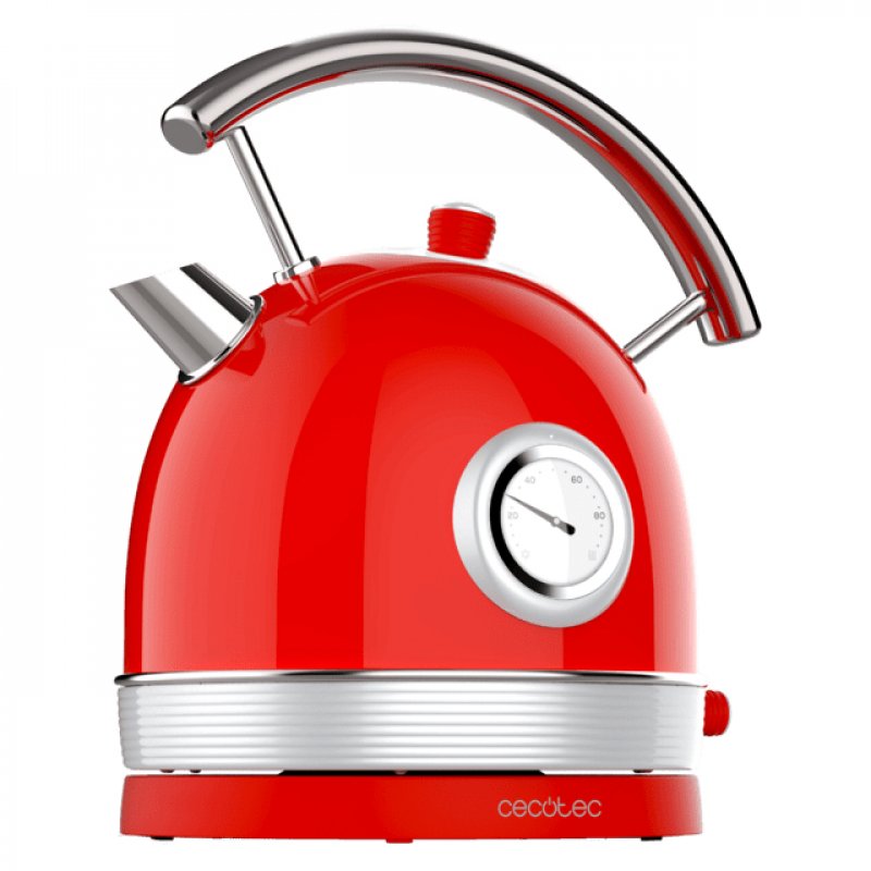 Cecotec Thermosense 420 electric kettle 1.8 L 2200 W Chrome, Red