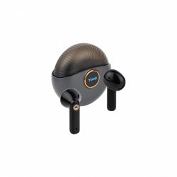 TooQ Snail Wireless Earbuds Bluetooth Microphone with Charging Case, Gray/Black