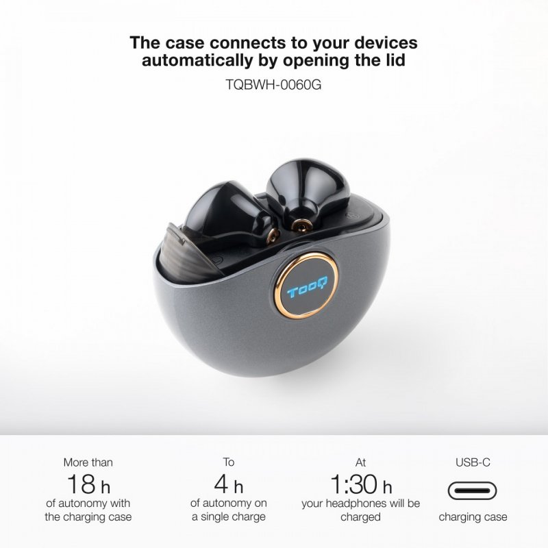 AURICULARES INALAMB MICROFONO "SNAIL" GRISES