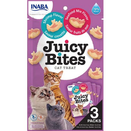INABA Juicy Bites Shrimp and Seafood - cat treats - 3x11 3 g