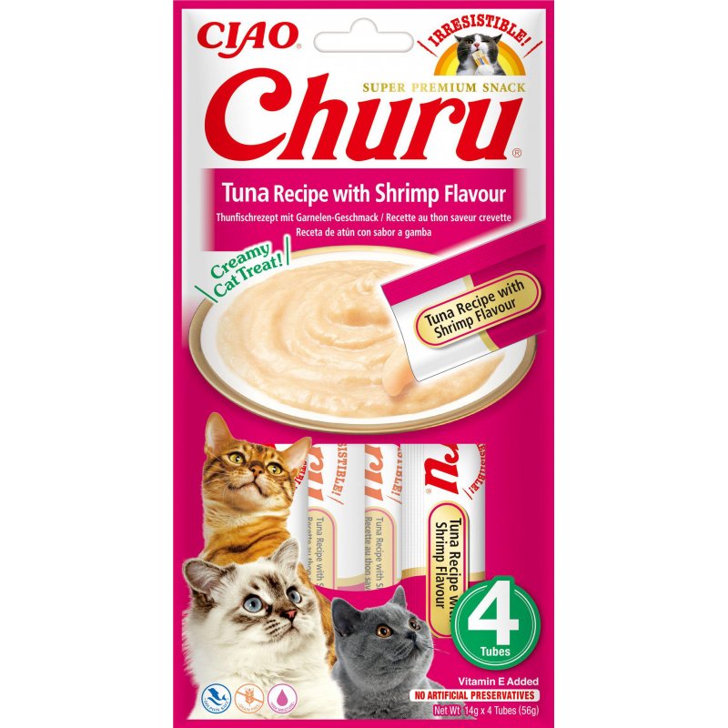INABA Churu Tuna with shrimp flavour - cat treats - 4x14 g