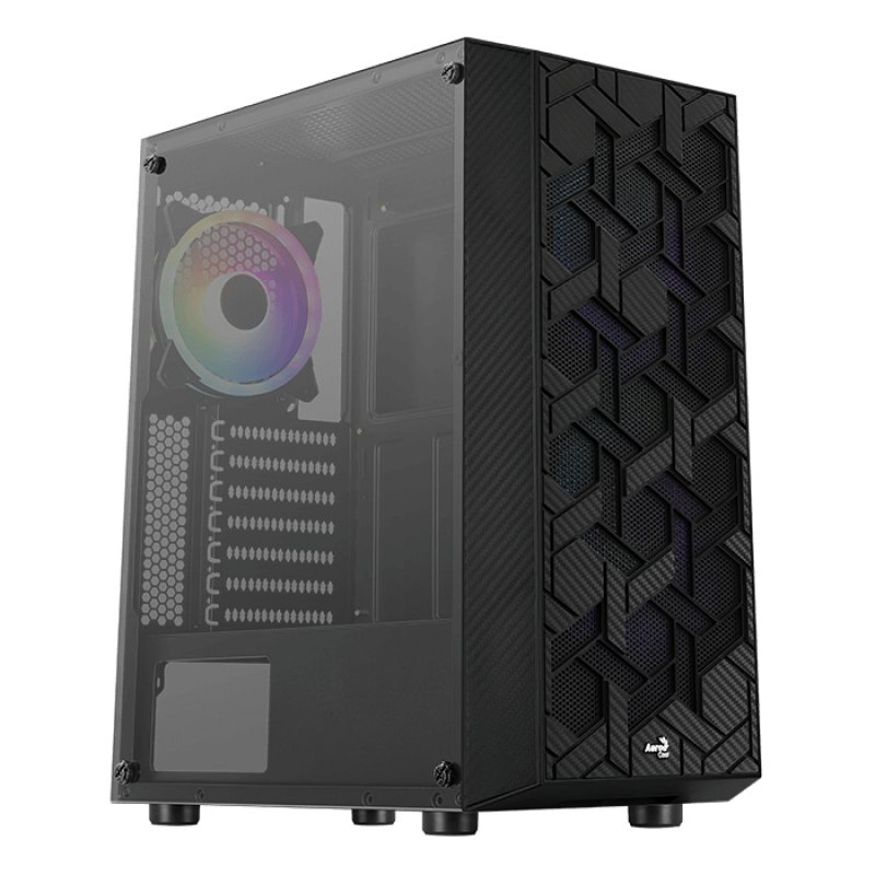 Aerocool Hive v1 Midi-Tower, Tempered Glass - schwarz