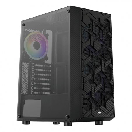 Aerocool Hive v1 Midi-Tower, Tempered Glass - schwarz