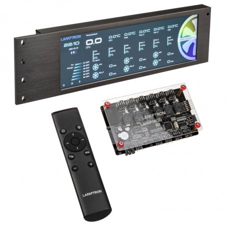 Lamptron CU135 Lüftersteuerung RGB Controller mit Display, ARGB - schwarz