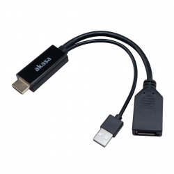 Akasa HDMI zu DisplayPort Adapater Kabel - schwarz - Kabel - Digital/Display/Video câble HDMI 250 m HDMI Type A