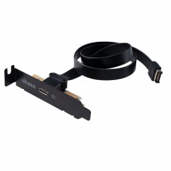 Akasa Low Profile PCI Bracket Adapter, USB 3.1 Typ C - schwarz