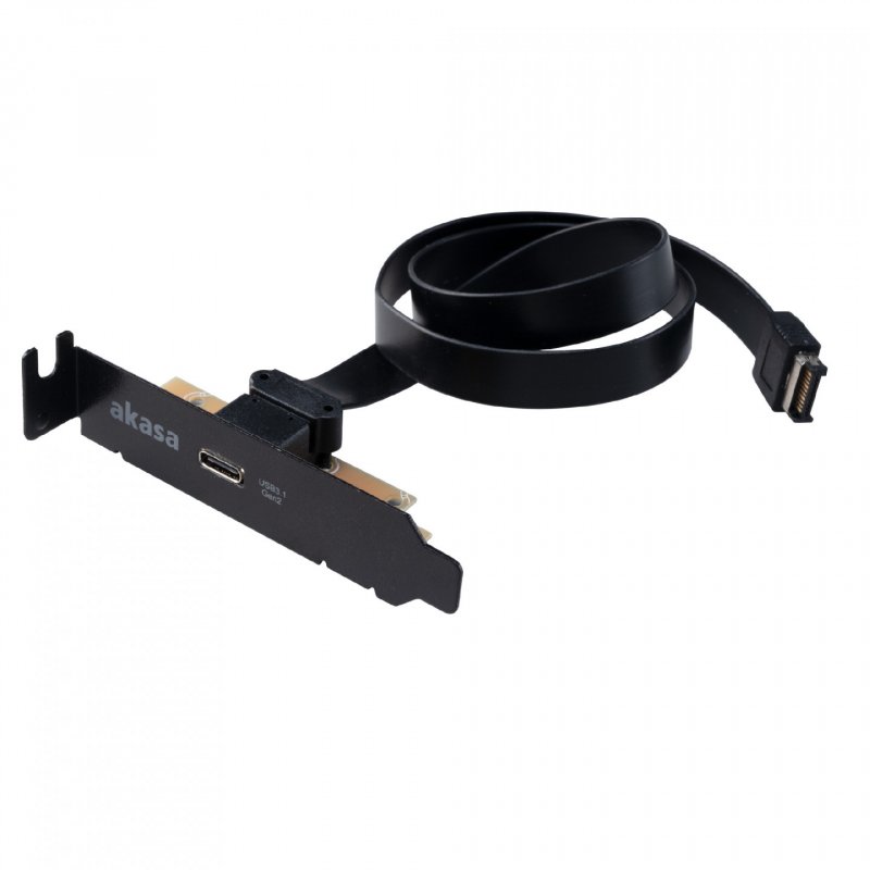 Akasa Low Profile PCI Bracket Adapter, USB 3.1 Typ C - schwarz