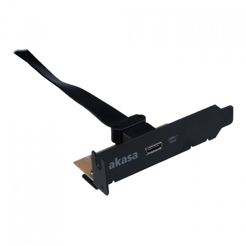Akasa Low Profile PCI Bracket Adapter, USB 3.1 Typ C - schwarz