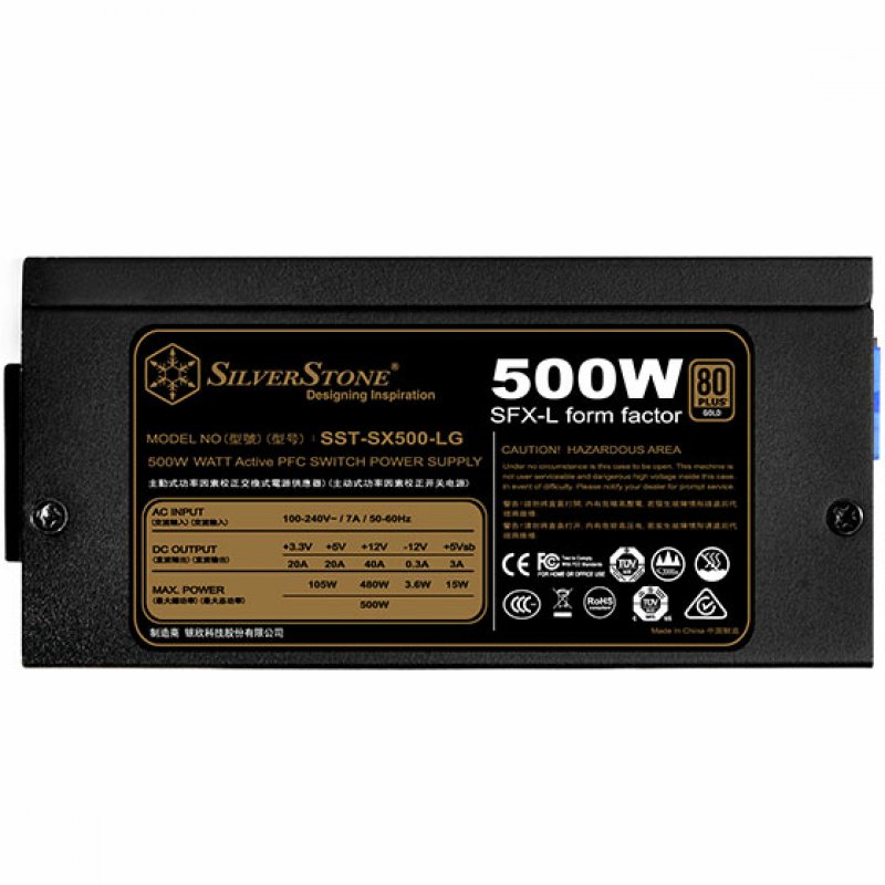 SilverStone SST-SX500-LG v2.1 SFX-L Netzteil 80 PLUS Gold, modular - 500 Watt