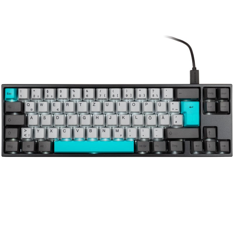 Ducky Miya Pro Moonlight TKL Gaming Tastatur für PC/Mac, MX-Red, weiße LED - dunkelgrau