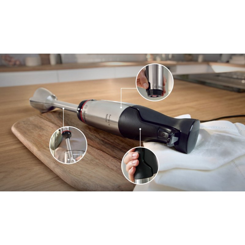 Bosch Serie 6 MSM6M622 blender 0,6 L Mixeur de cuisine 1000 W Noir, Acier inoxydable