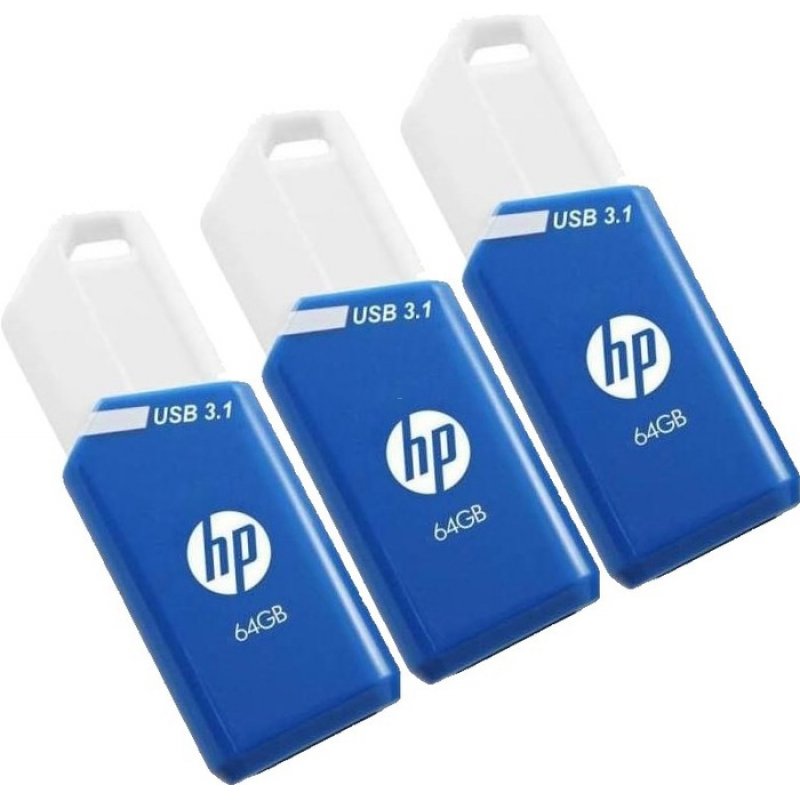 PNY x755w Triple Pack USB flash drive 64 GB USB Type-A 3.2 Gen 1 (3.1 Gen 1) Blue, White