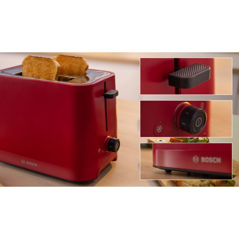 Kompakt-Toaster MyMoment TAT3M124 (rot, 950 Watt, für 2 Scheiben Toast)