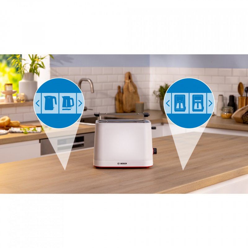 Bosch TAT3M121 toaster 4 slice(s) 950 W White