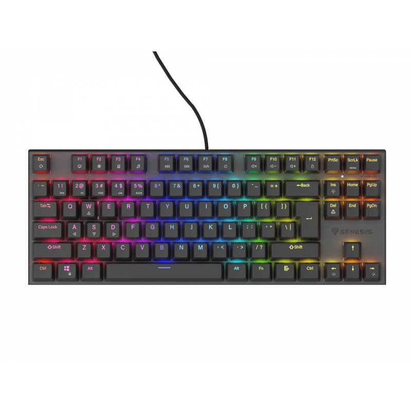 TECLADO GAMING GENESIS THOR 303 TKL RGB NEG MECANIC SWITCH PEACH SILEN HOT SWAP