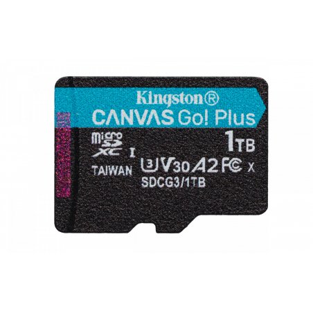 Kingston Technology Carte microSDXC Canvas Go Plus 170R A2 U3 V30 de 1 To sans ADP