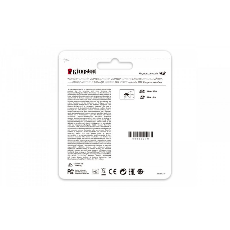 Kingston Technology Carte microSDXC Canvas Go Plus 170R A2 U3 V30 de 1 To sans ADP