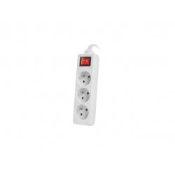 Lanberg PS1-03E-0300-W multiprise 3 m 3 sortie(s) CA Intérieure Blanc