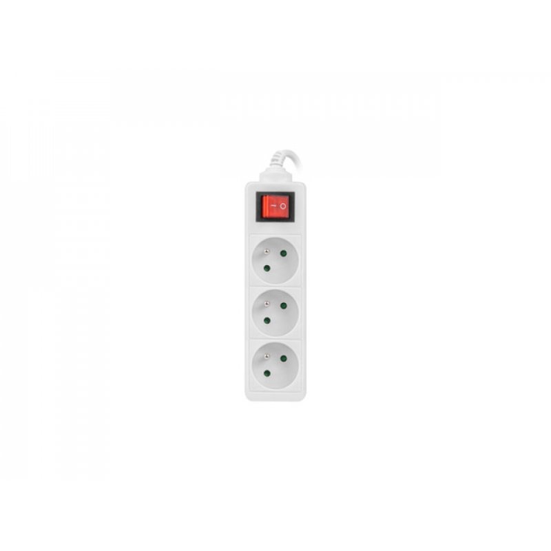 LANBERG POWER STRIP 3M WHITE 3X 230V PL WITH SWITCH