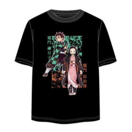 DEMON SLAYER - Tanjiro & Nezuko - T-Shirt Unisex Noir (XL)