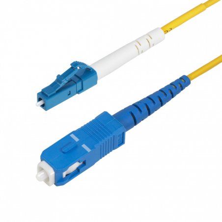 StarTech.com Câble Fibre Optique de 15m Simplex Monomode LC à SC (UPC) OS2, 9/125µm, 40G/100G, Cordon Fibre Optique,
