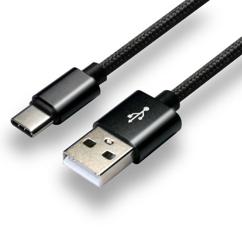 everActive cable USB-C 1m - Black braided quick charge 3A - CBB-1CB