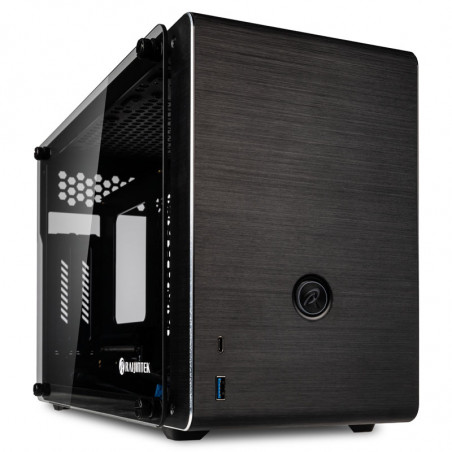 Raijintek compatible Ophion Mini-ITX Gehäuse, Tempered Glass - schwarz
