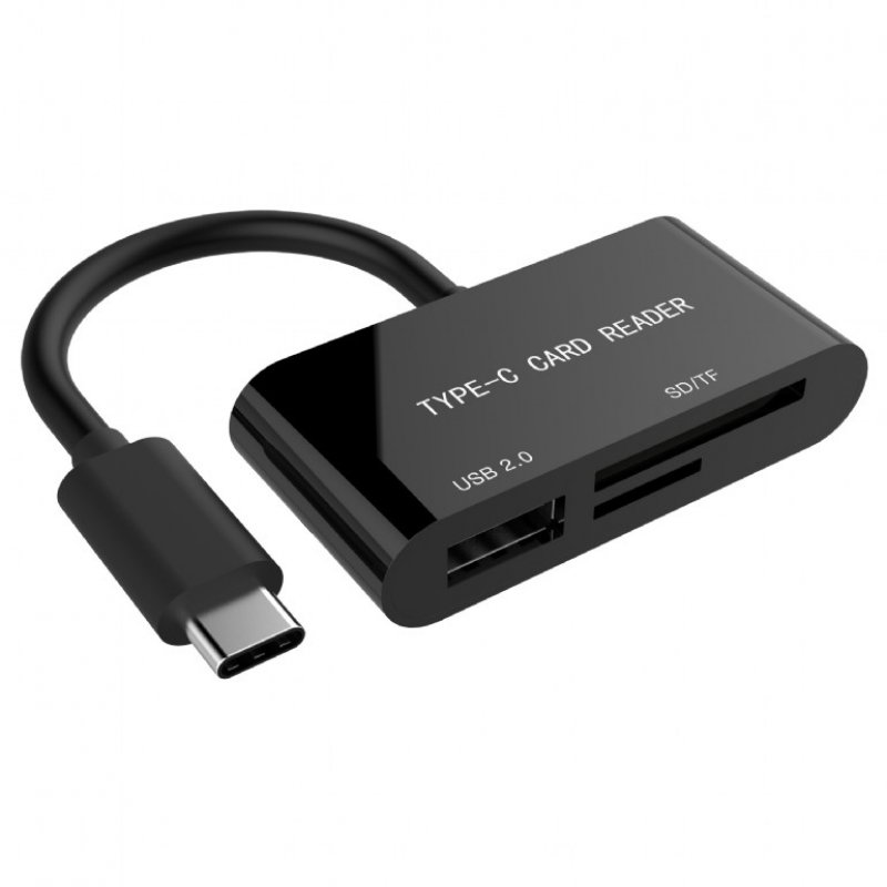 Gembird UHB-CR3-02 lecteur de carte mémoire USB 3.2 Gen 1 (3.1 Gen 1) Type-C Noir