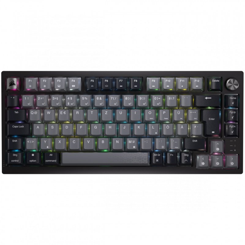 Corsair Gaming K65 Plus Wireless 75% RGB Gaming Tastatur, MLX RED - schwarz, grau