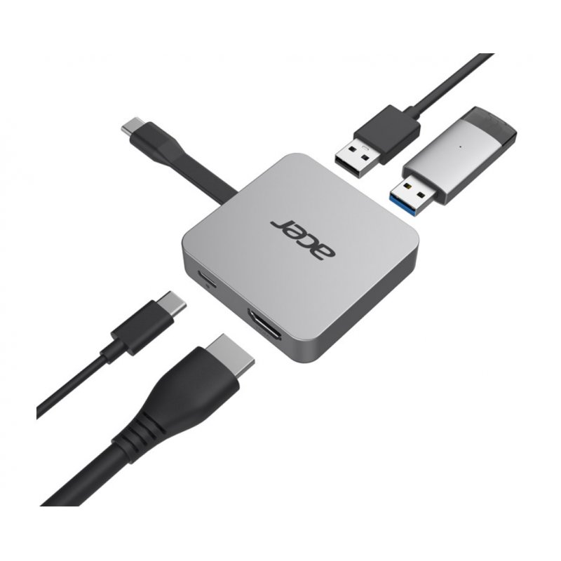 Acer 4 in1 Type C dongle: 1 x HDMI 2 x USB3.2 1 x USB C