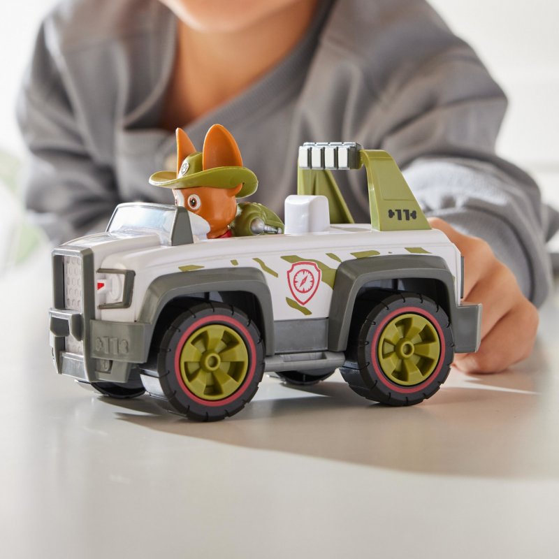 PAW Patrol - Pat Patrouille - VÉHICULE FIGURINE TRACKER- Voiture 15 cm Figurine Pat Patrouille À Collectionner - Pat