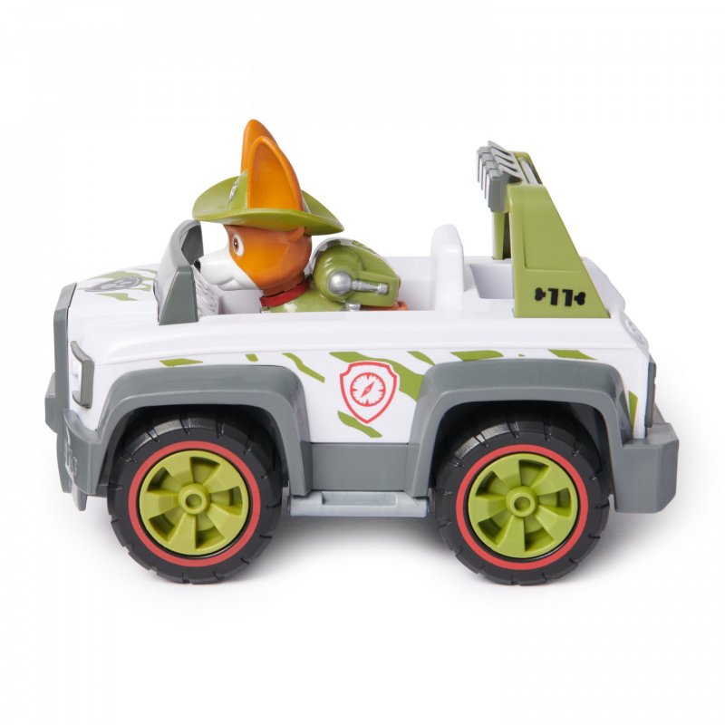PAW Patrol , Tracker’s Jungle Cruiser, Toy Truck with Collectible Action Figure, Sustainably Minded Kids Toys for