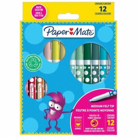 Paper Mate - Children's Colouring Felt Tip Pens 12-Blister (2166507)