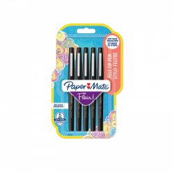 Paper Mate - Flair felt tip pen M Black (5 pack) (2028909)