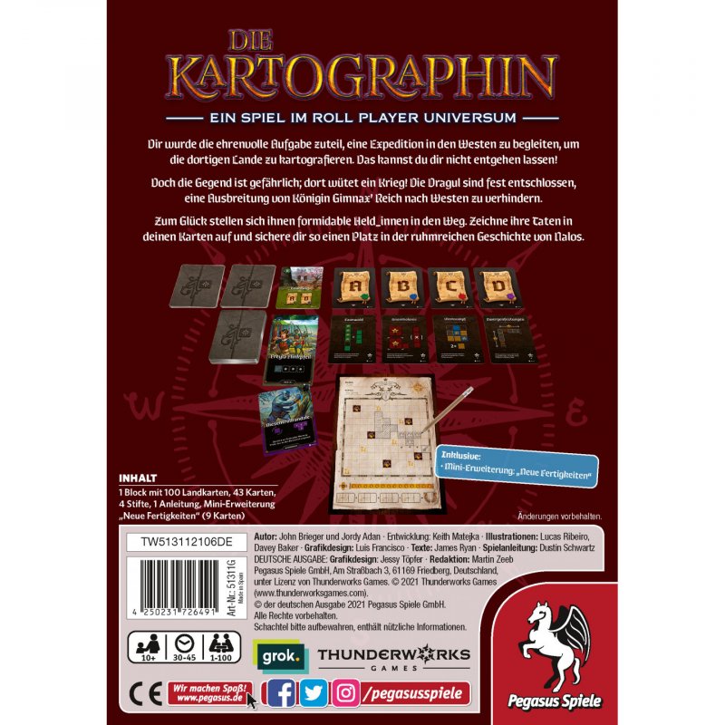 Pegasus Spiele Die Kartographin Board game Travel/adventure