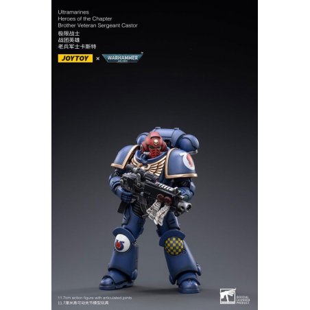 Warhammer 40k figurine 1/18 Ultramarines Heroes of the Chapter Brother Veteran Sergeant Castor 12 cm