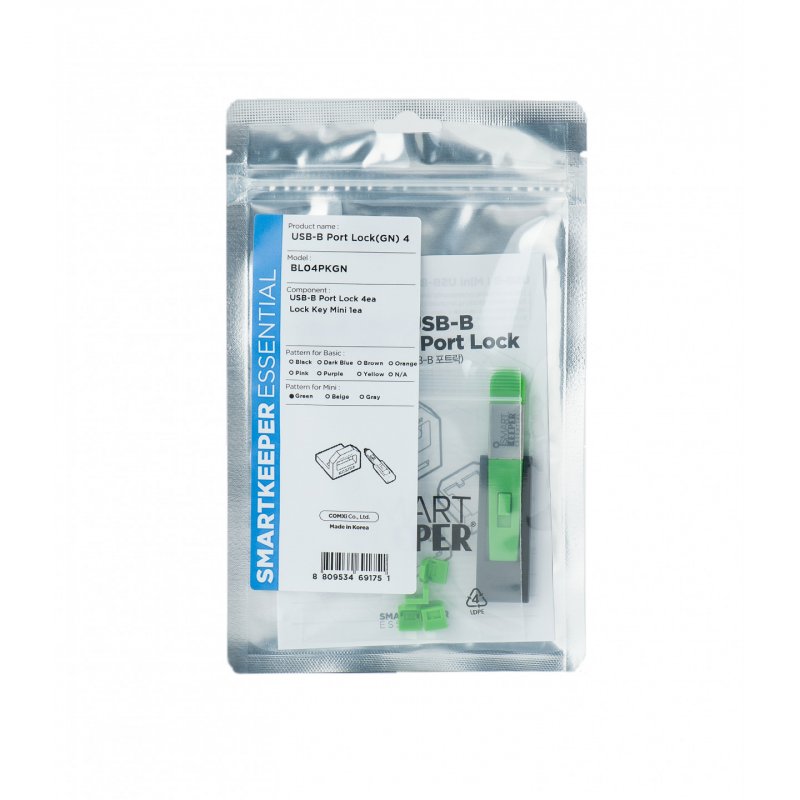 Smartkeeper BL04PKGY Port blocker key USB Type-B Green Plastic 1 pc(s)