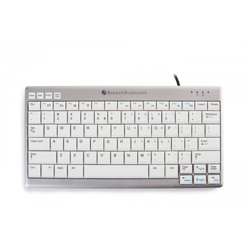 BakkerElkhuizen UltraBoard 950 clavier USB QWERTY US International Gris clair, Blanc