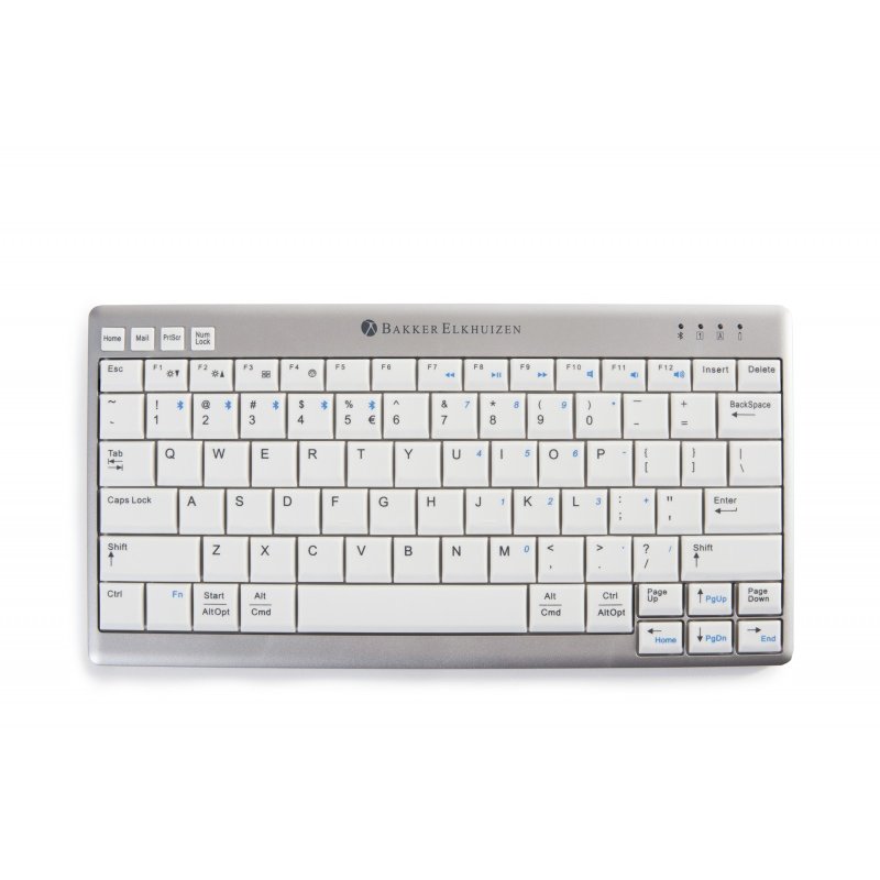 BakkerElkhuizen UltraBoard 950 Wireless clavier Bluetooth QWERTY Anglais américain Gris clair, Blanc