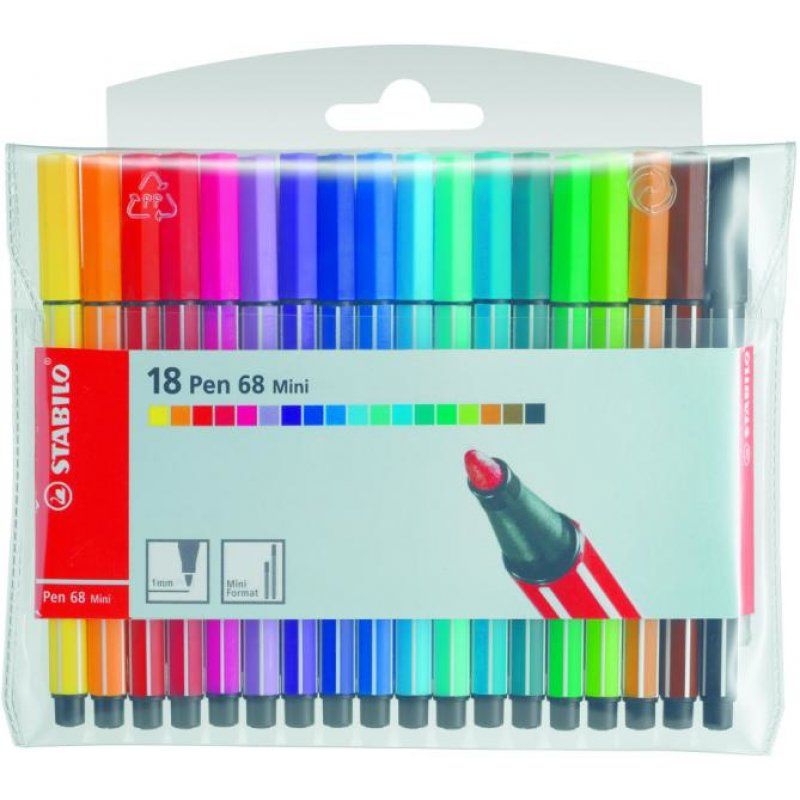 STABILO Pen 68 Mini felt pen Multicolour 20 pc(s)
