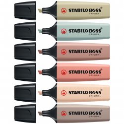 STABILO BOSS NatureColors marker 6 pc(s) Chisel tip Black, Bronze, Brown, Green, Grey, Light Green