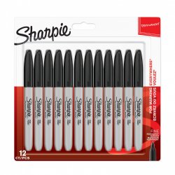 Sharpie - Permanent Marker Fine Black 12-Blister (1996111)