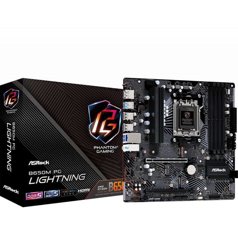 Carte Mère ASRock B650M PG Lightning DDR5 (AM5) Micro ATX