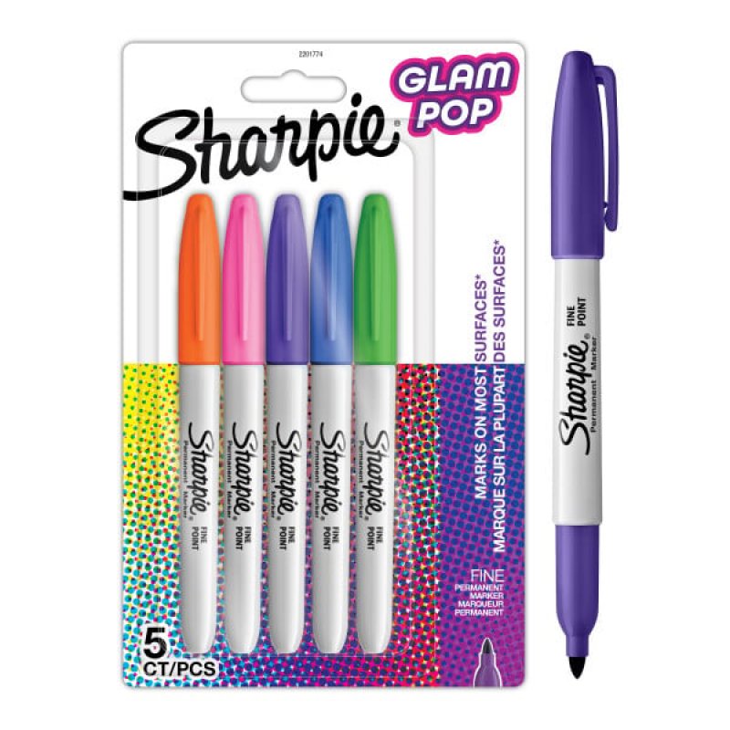Sharpie - Permanent Marker Fine Glam Pop 5-Blister (2201774)