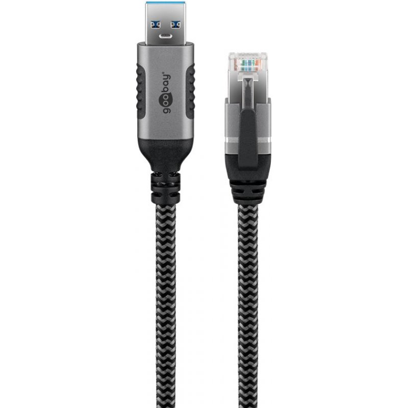 Goobay 70693 cable gender changer USB A RJ-45 Black, Silver