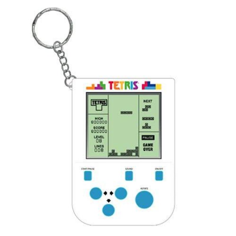 Tetris console de jeu portable avec porte-clés Mini Retro